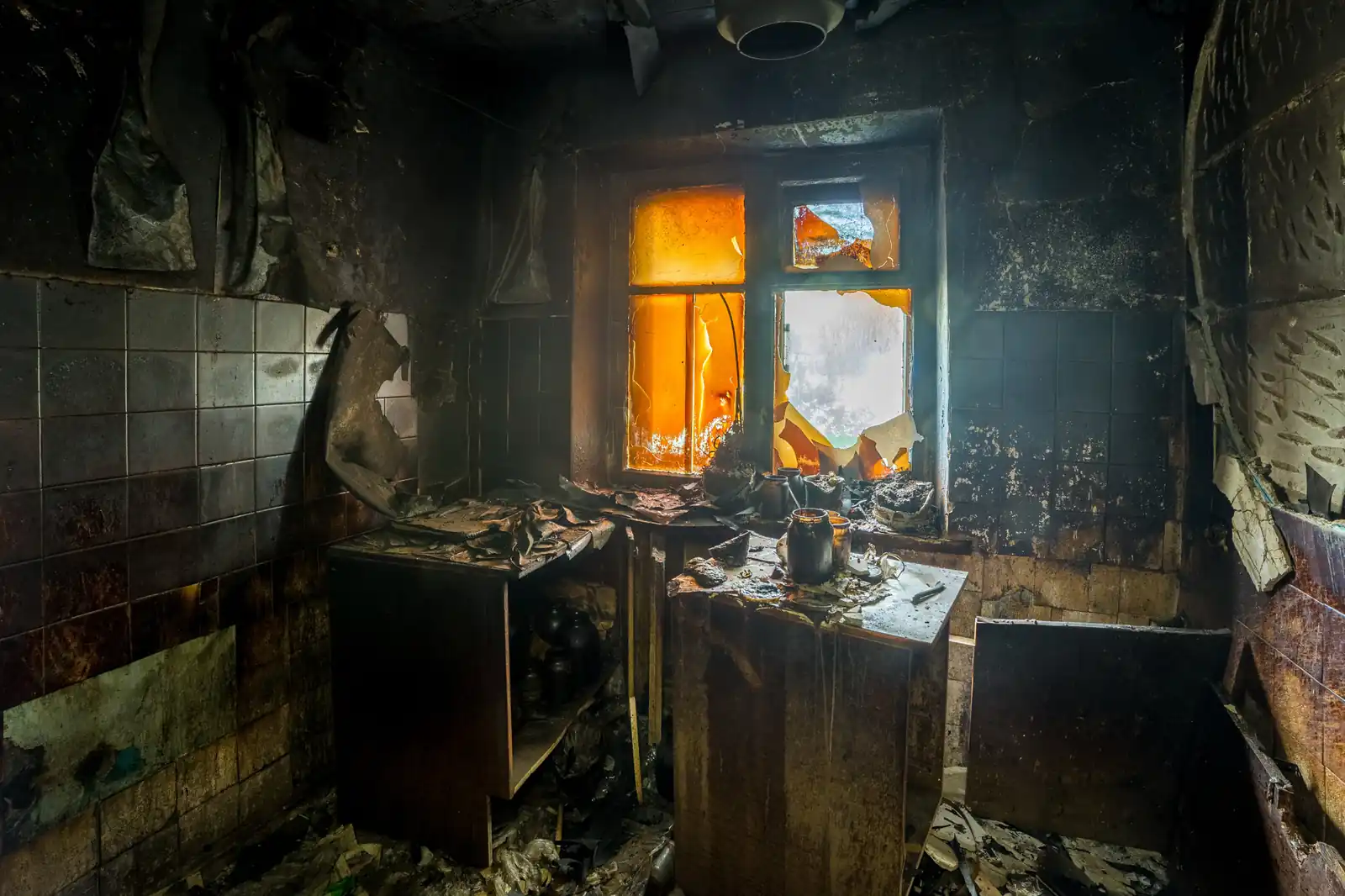 Fire damage restoration crew responding to a house fire in Richardson, TX